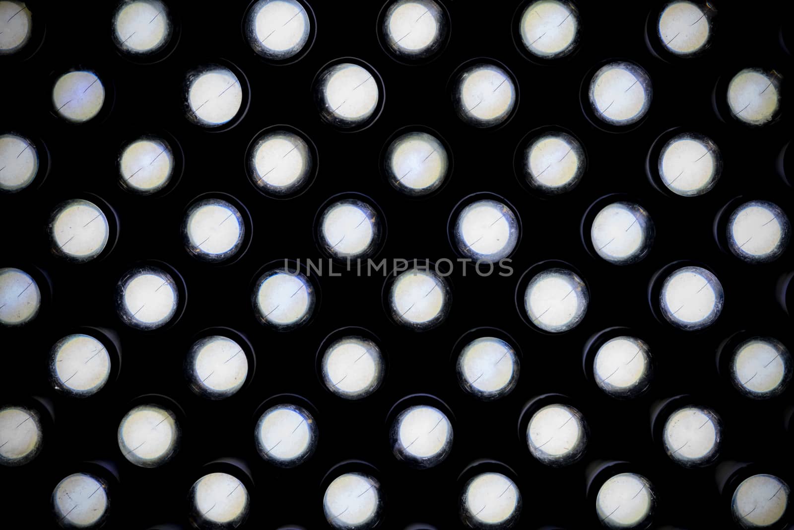 Bright white illuminated LED close up abstract background