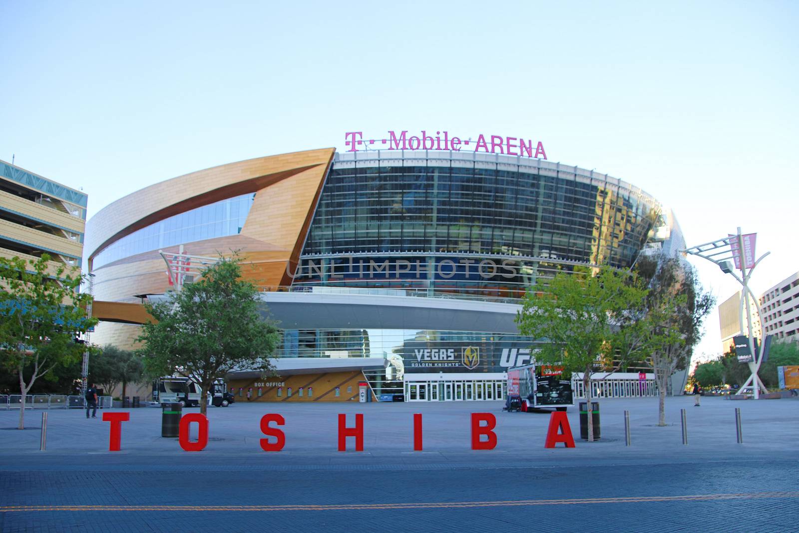 Exterior view of the T Mobile Arena in Las Vegas. by USA-TARO