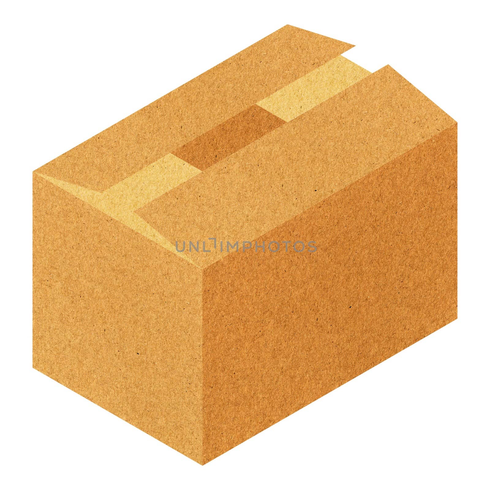 brown corrugated cardboard packet isolated over white background