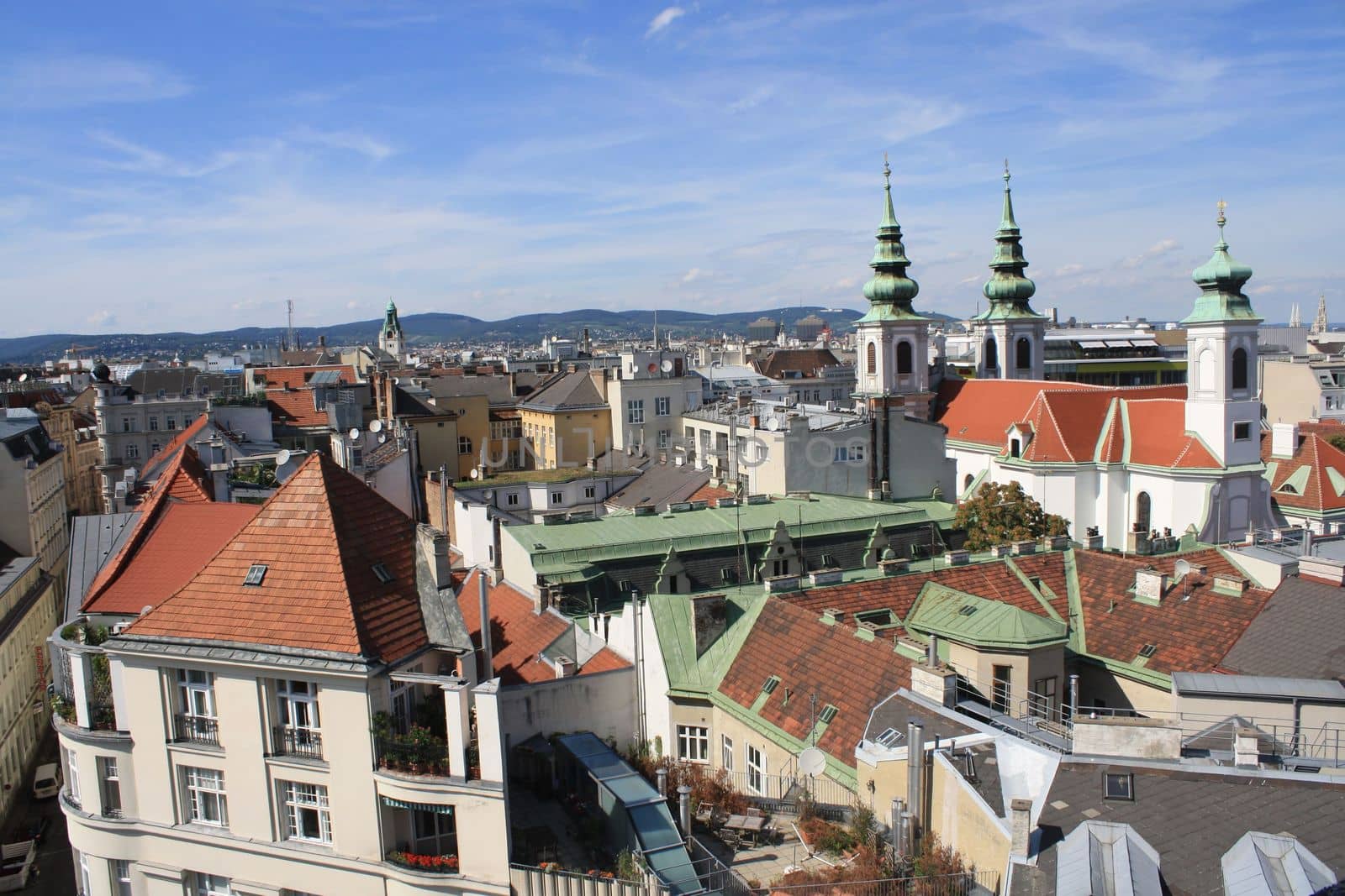 The roof of buildings in Wien. High quality photo