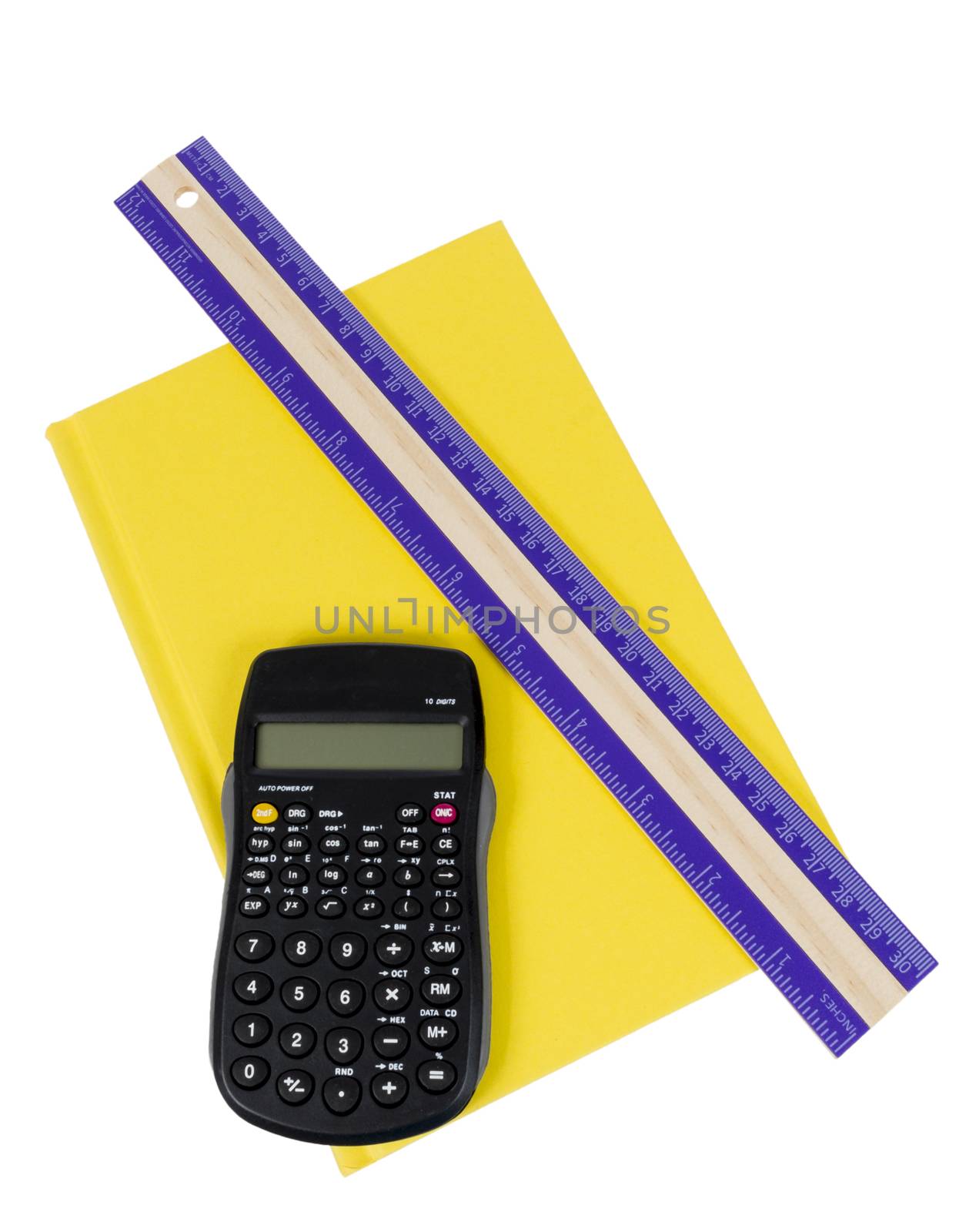 Brightly Colored Math Supplies Isolated by stockbuster1