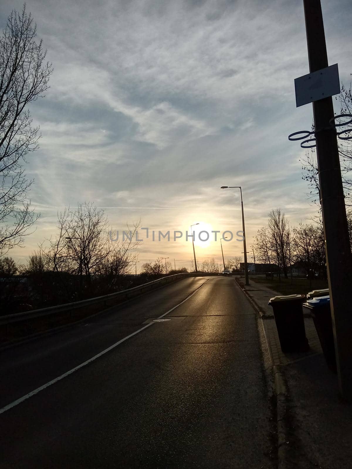 Sunset at richmeadow square in Budapest. High quality photo