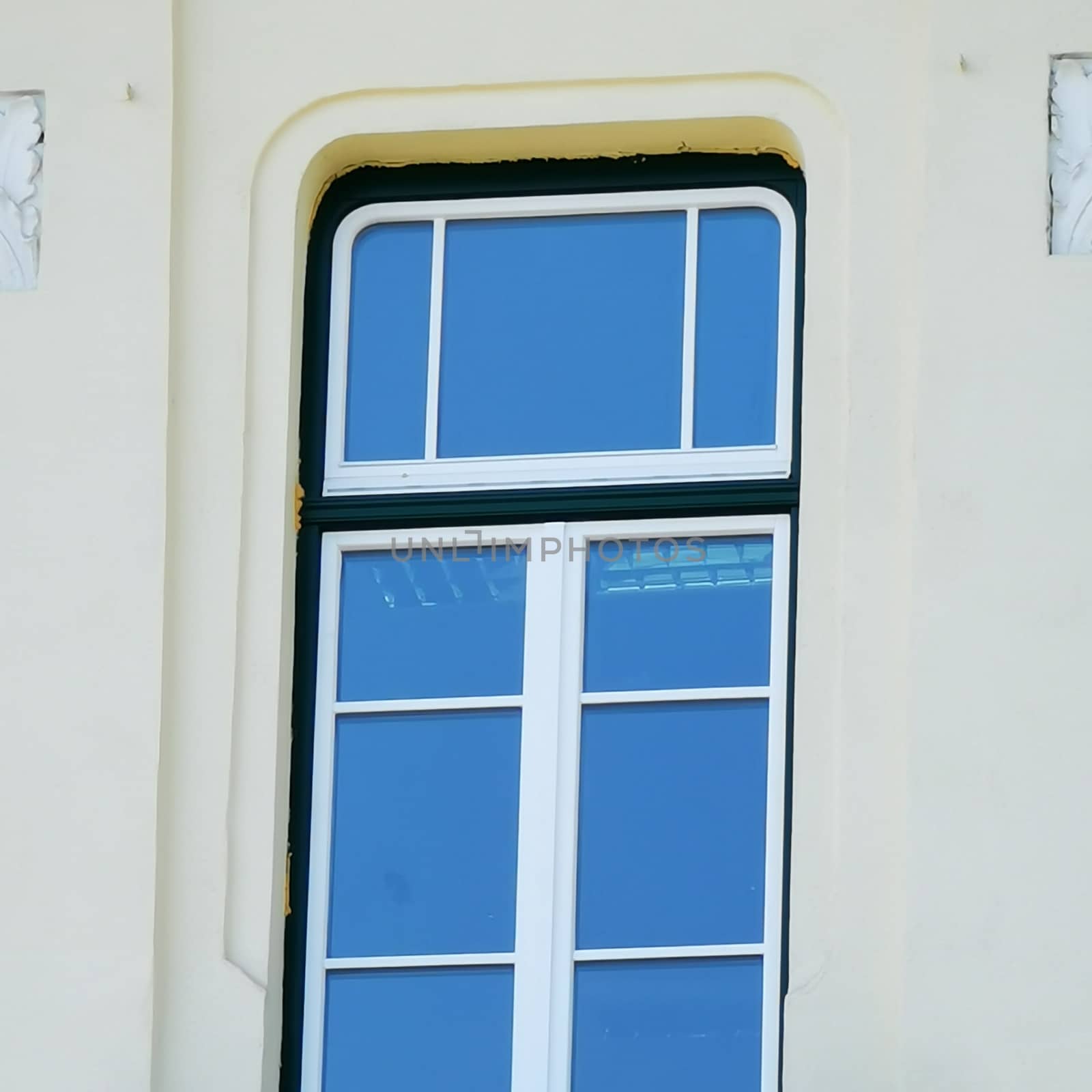 A close up of a blue window. High quality photo