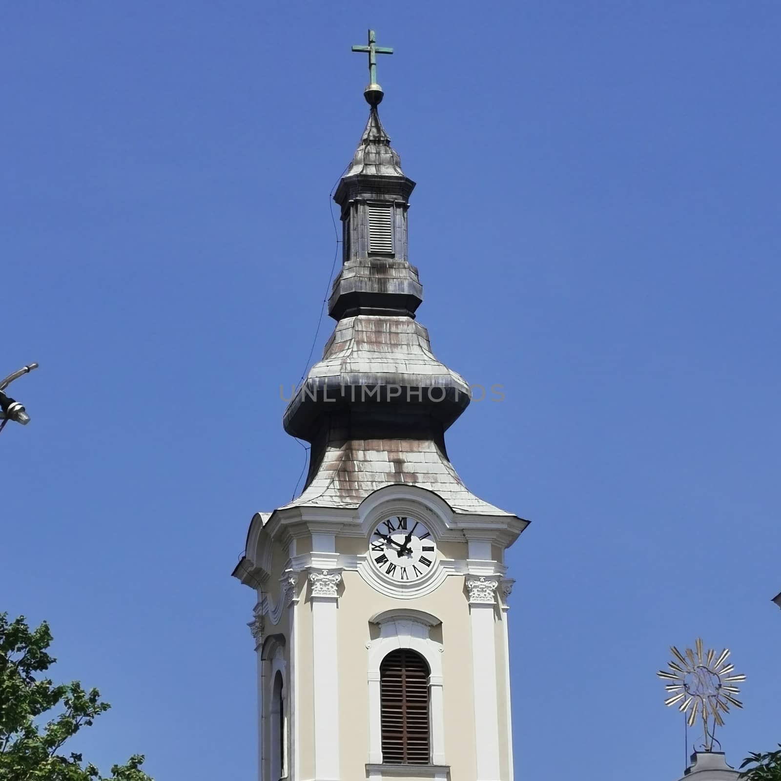 Church of Miskolc photographed from the main square. High quality photo