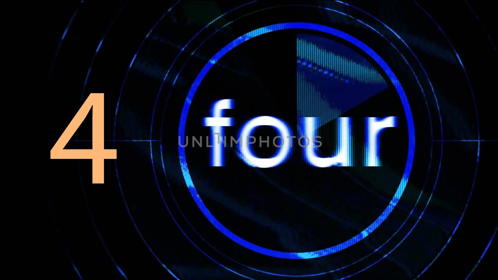 Number written as digit and in english text. Illustration of typography on black background.