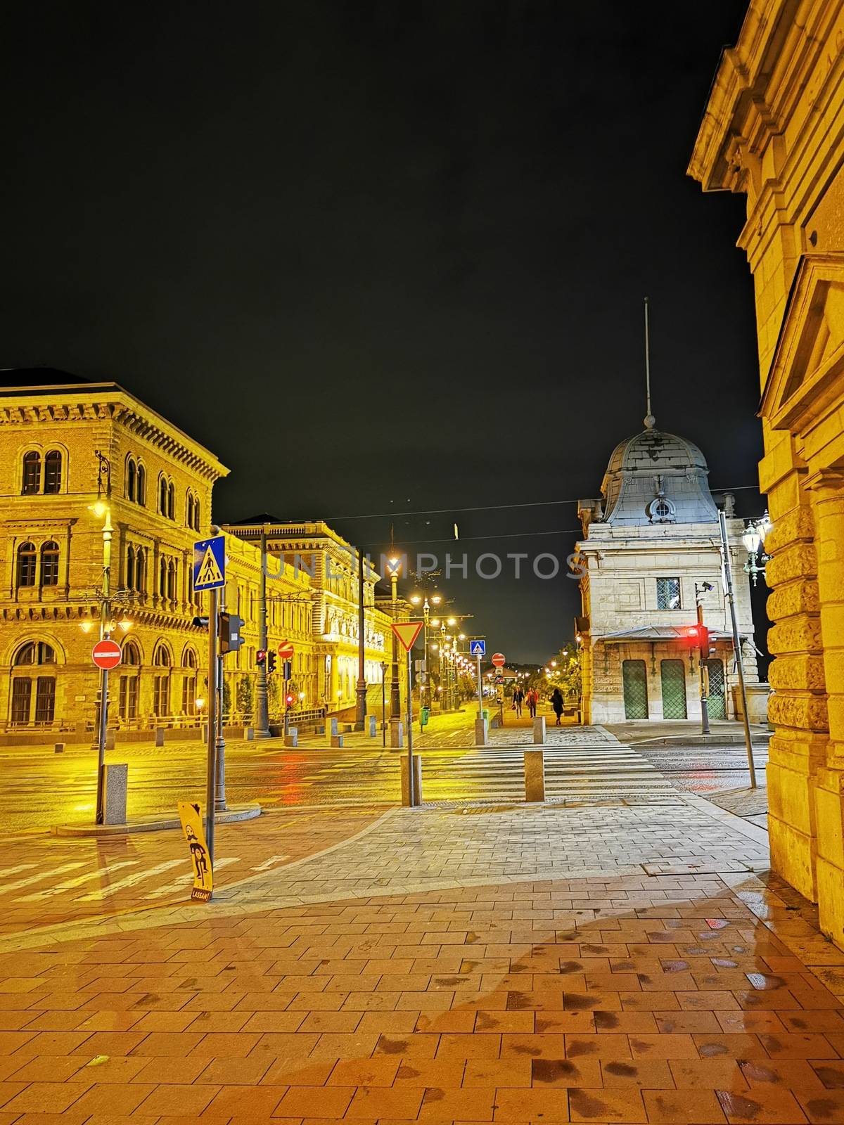 A sign on a city street. High quality photo