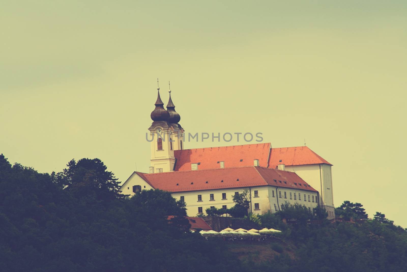 Tihanyi Abbey with the clear sky High quality photo