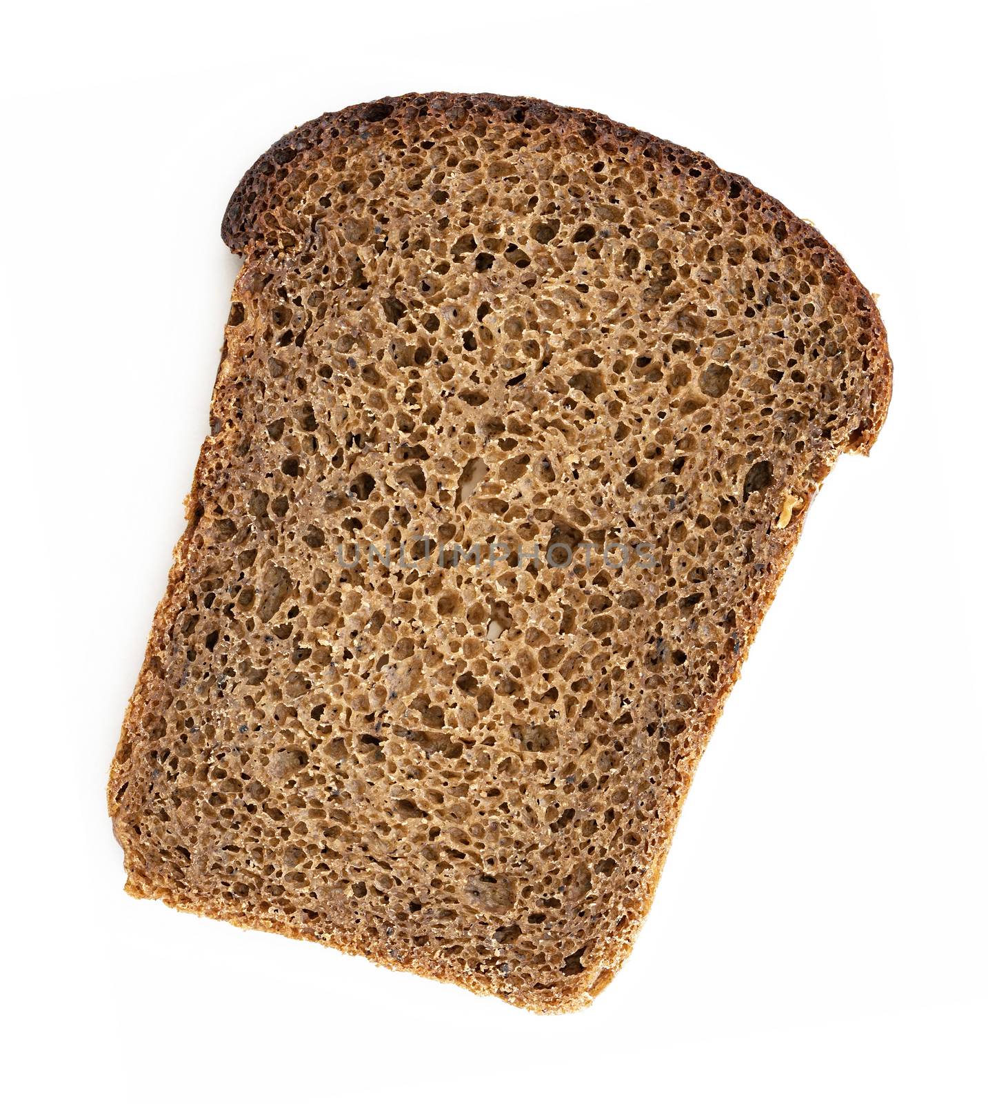 Piece of bread isolated.