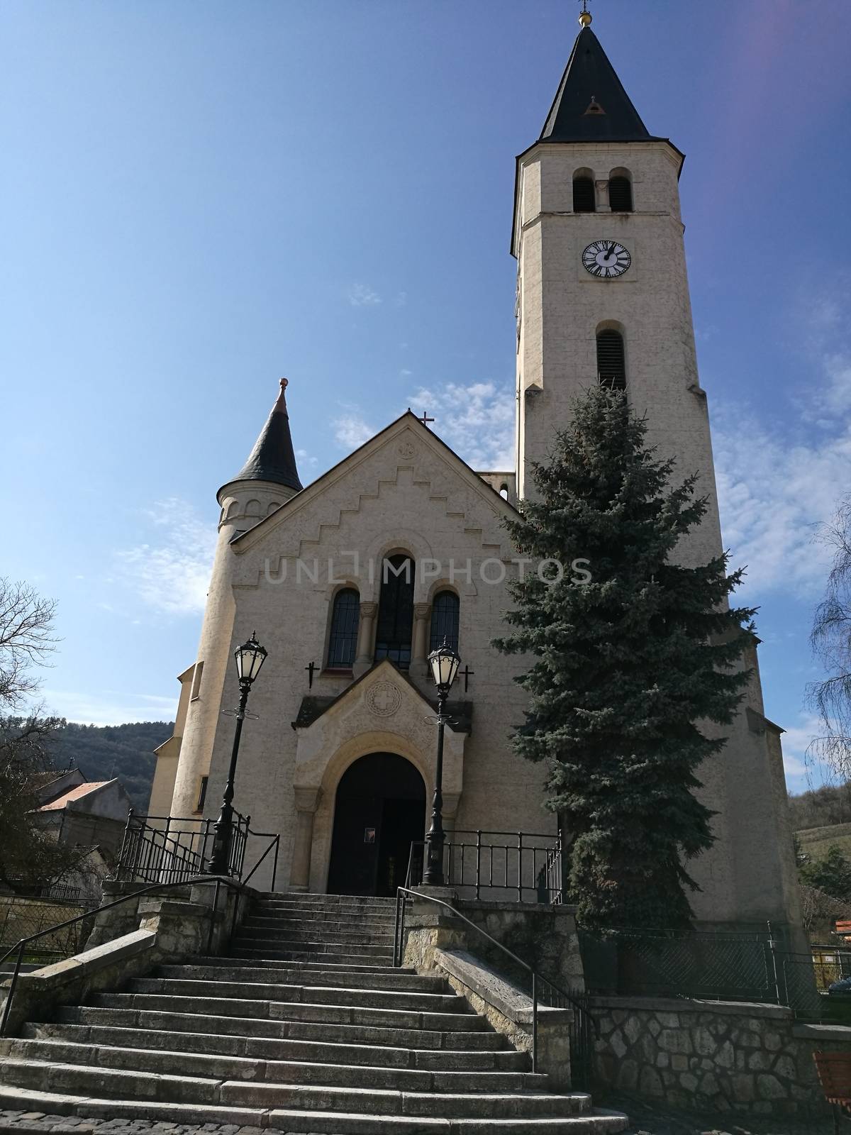 Tokaj church building in the city centre. High quality photo