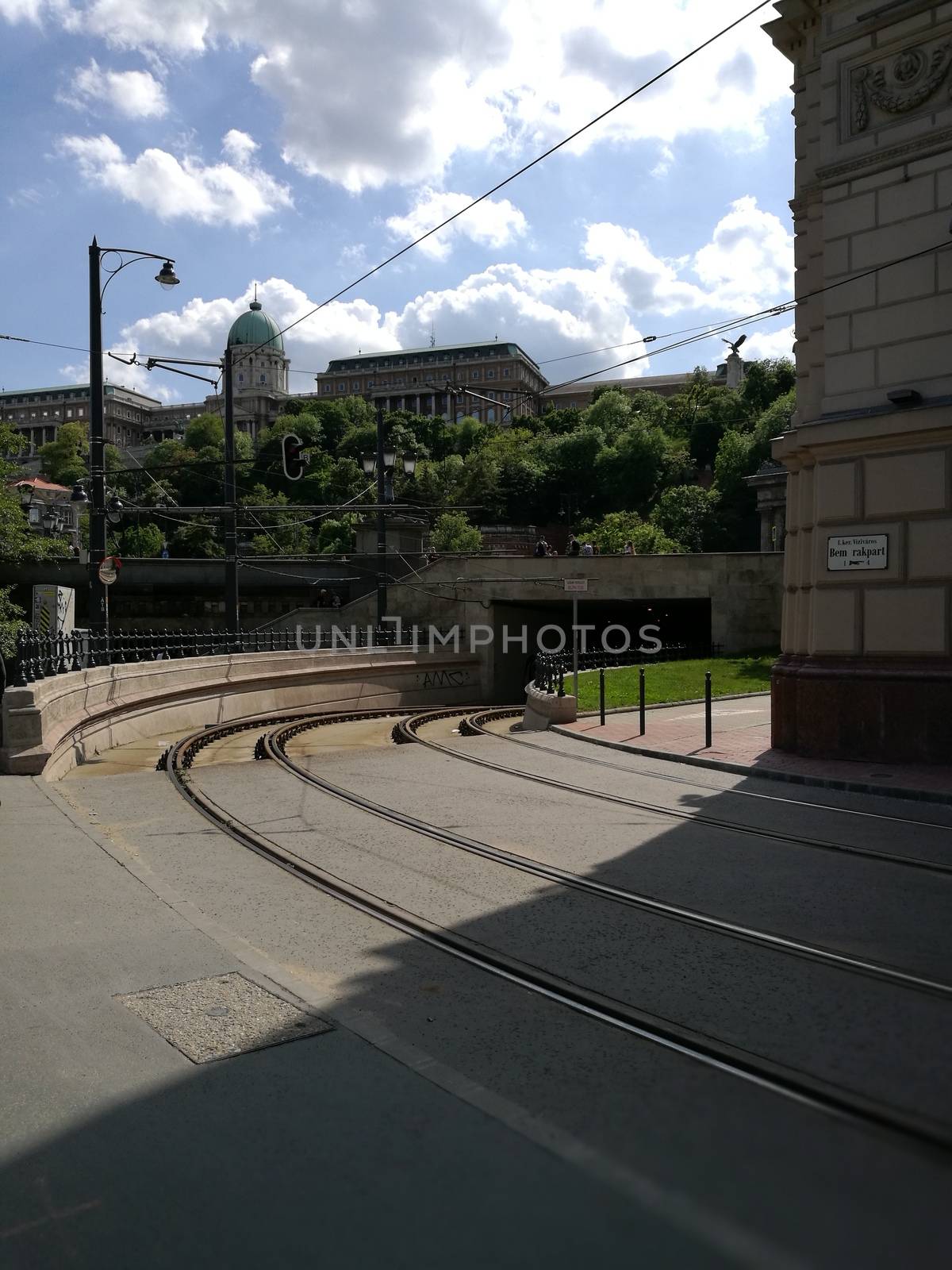 The Buda Castle with the railway tracks by balage941