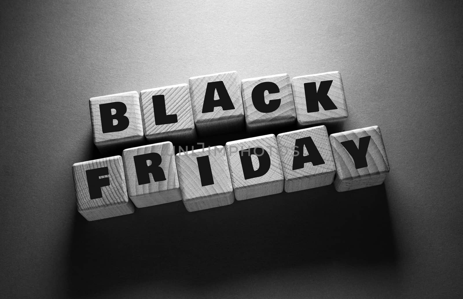 Black Friday Word with Wooden Cubes by Jievani