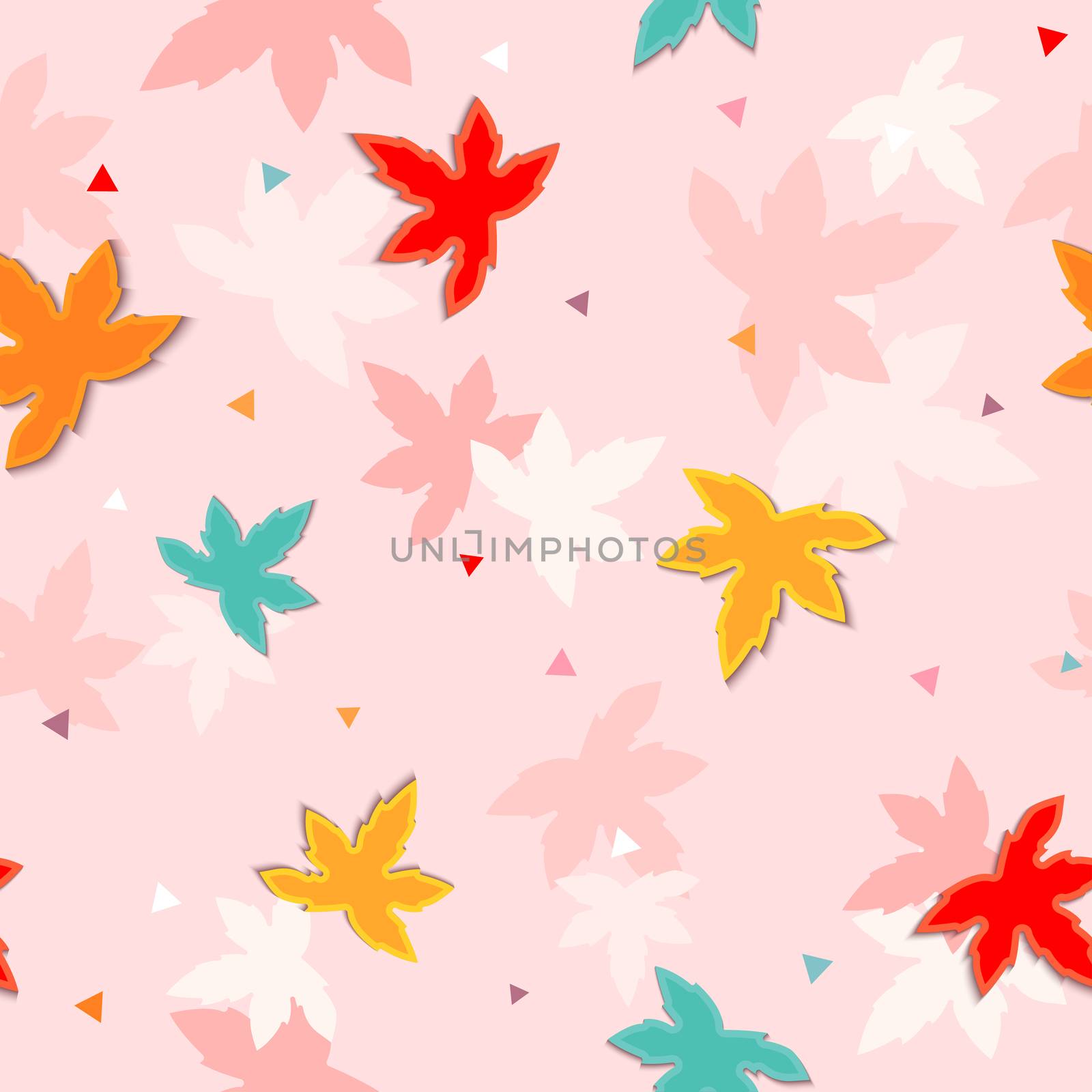Illustration vector of Maple leaf autumn season design to seamless pattern.