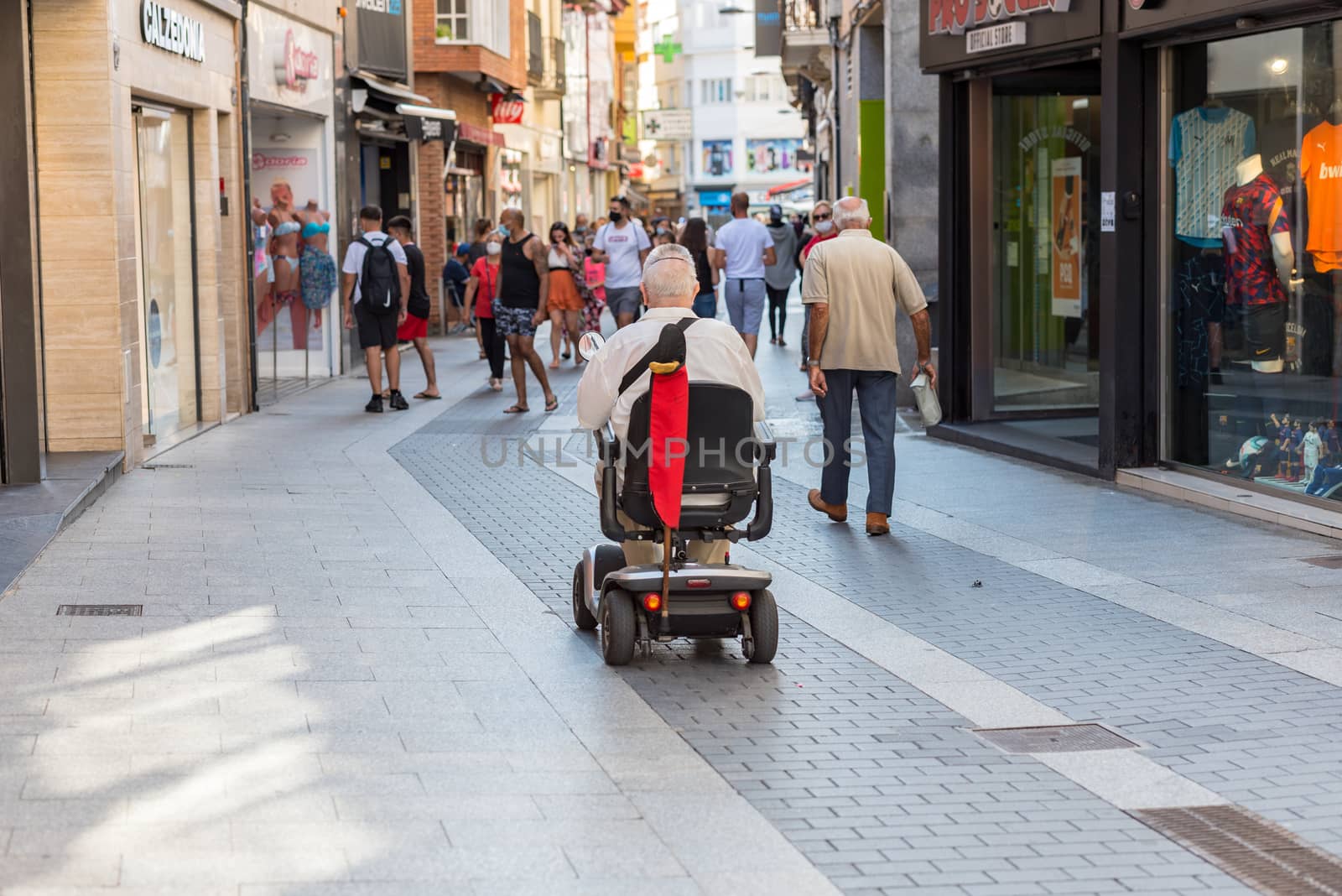 Lloret de Mar, Spain : 2020 2 Sept : Streets of Lloret de Mar after Covid 19 without international tourists in summer 2020