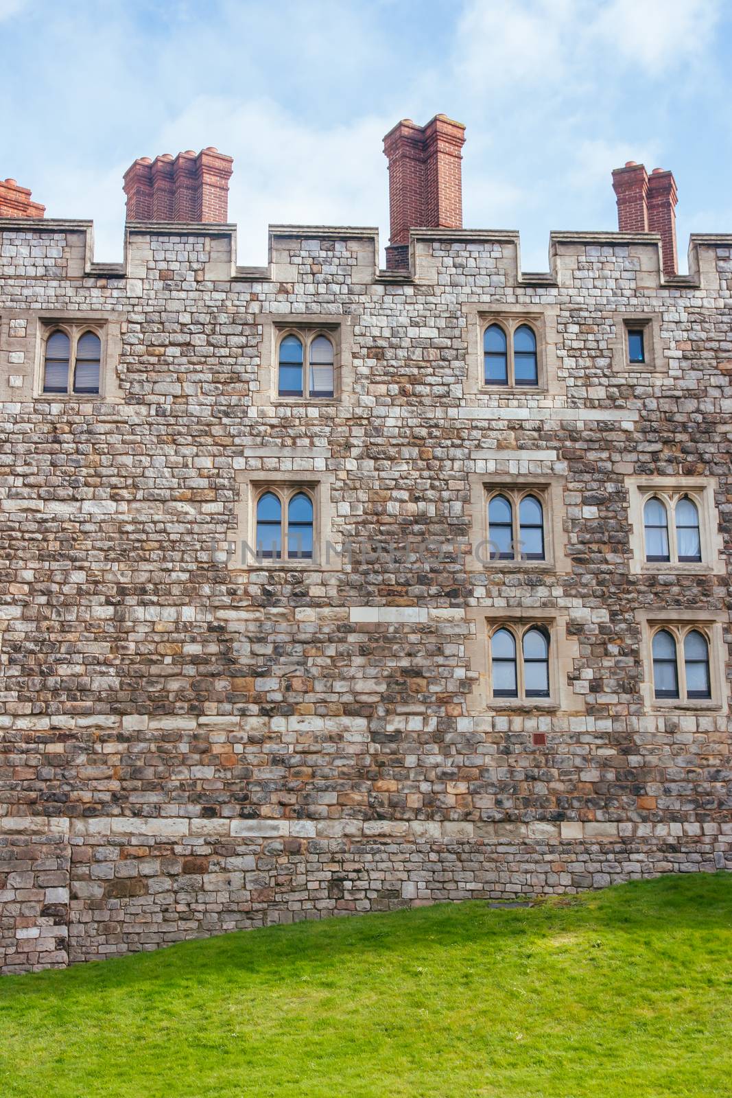 The famous and historic Windsor Castle on a cold winter's day in Berkshire, England