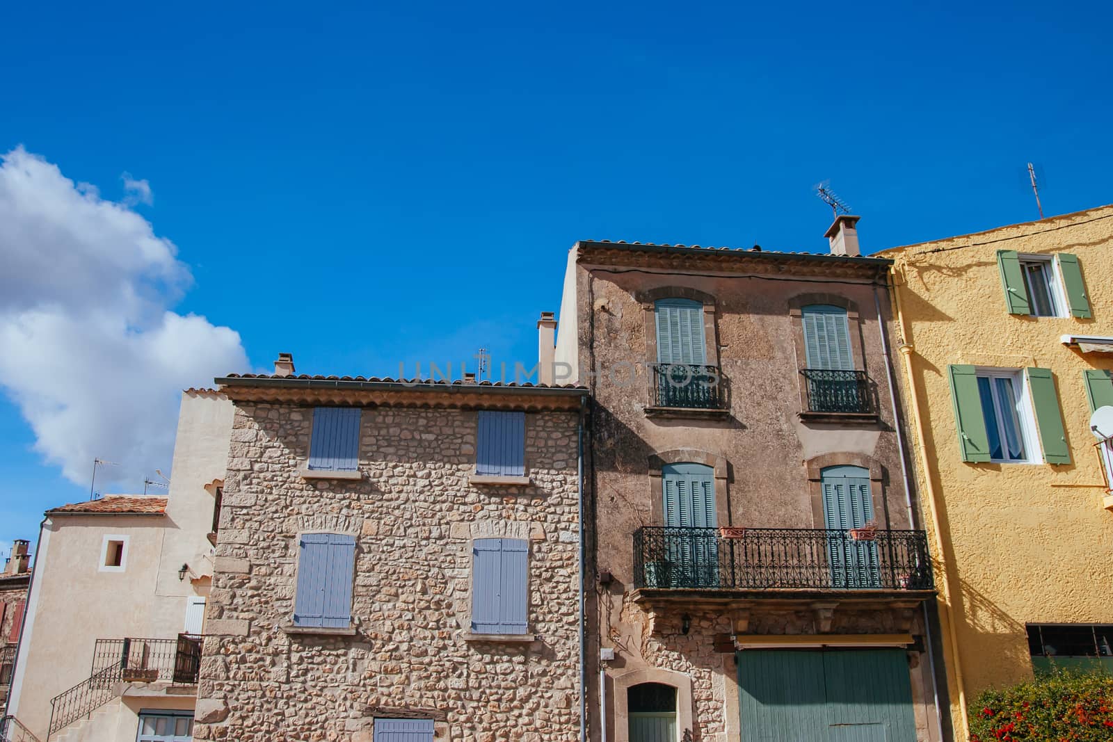 Beautiful and historic Provincial building architecture in Sault, France