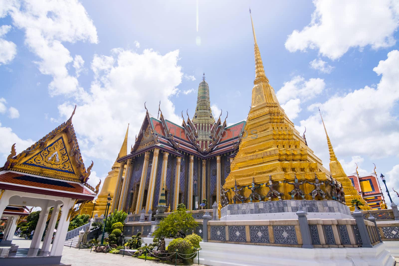 Wat Phra Kaew, Thailand  - June 08, 2020 :-officially known as Wat Phra Sri Rattana Satsadaram is regarded as the most important Buddhist temple in Thailand and is a tourist attraction and is a landma