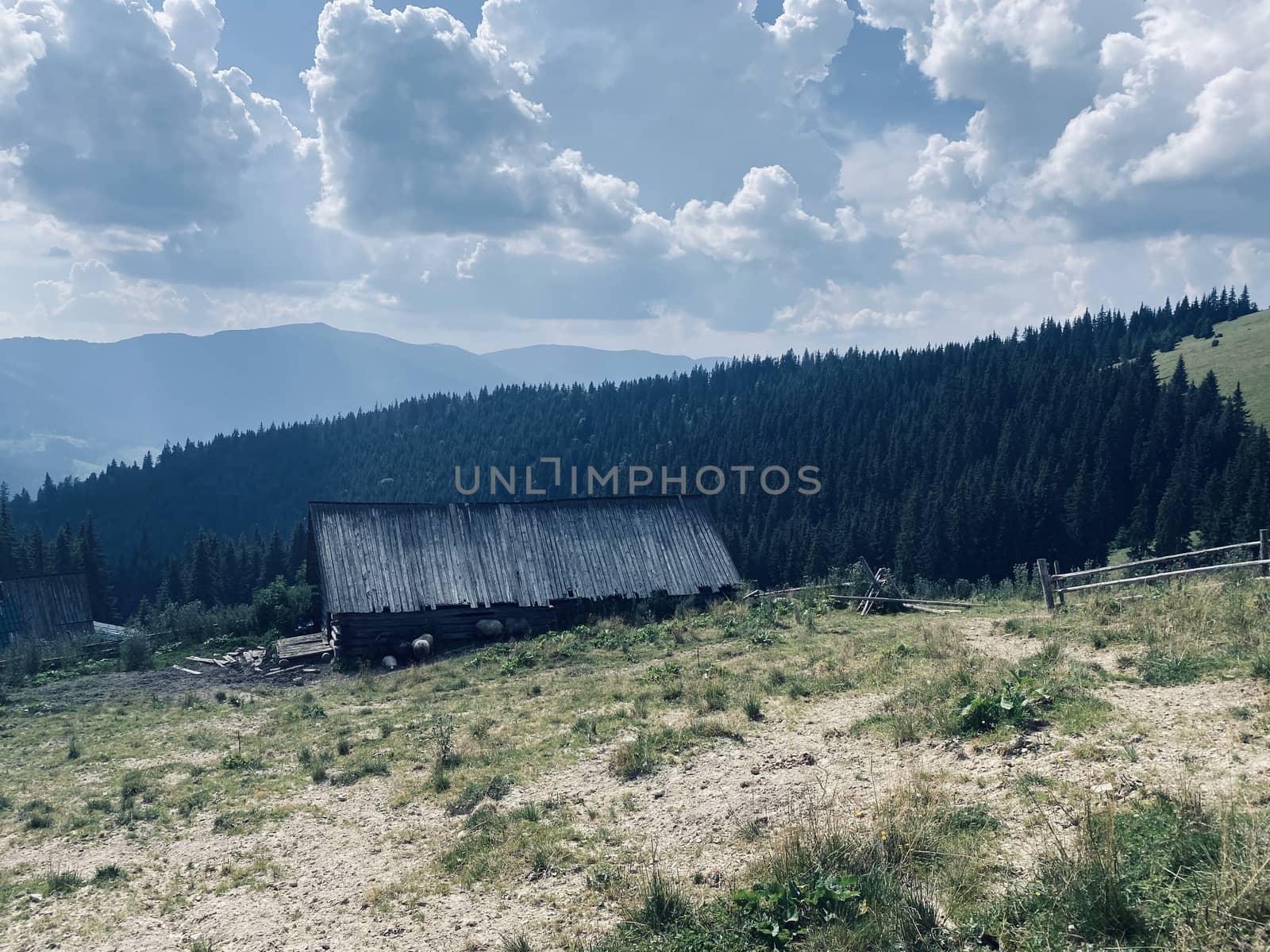 old barn in the mountains