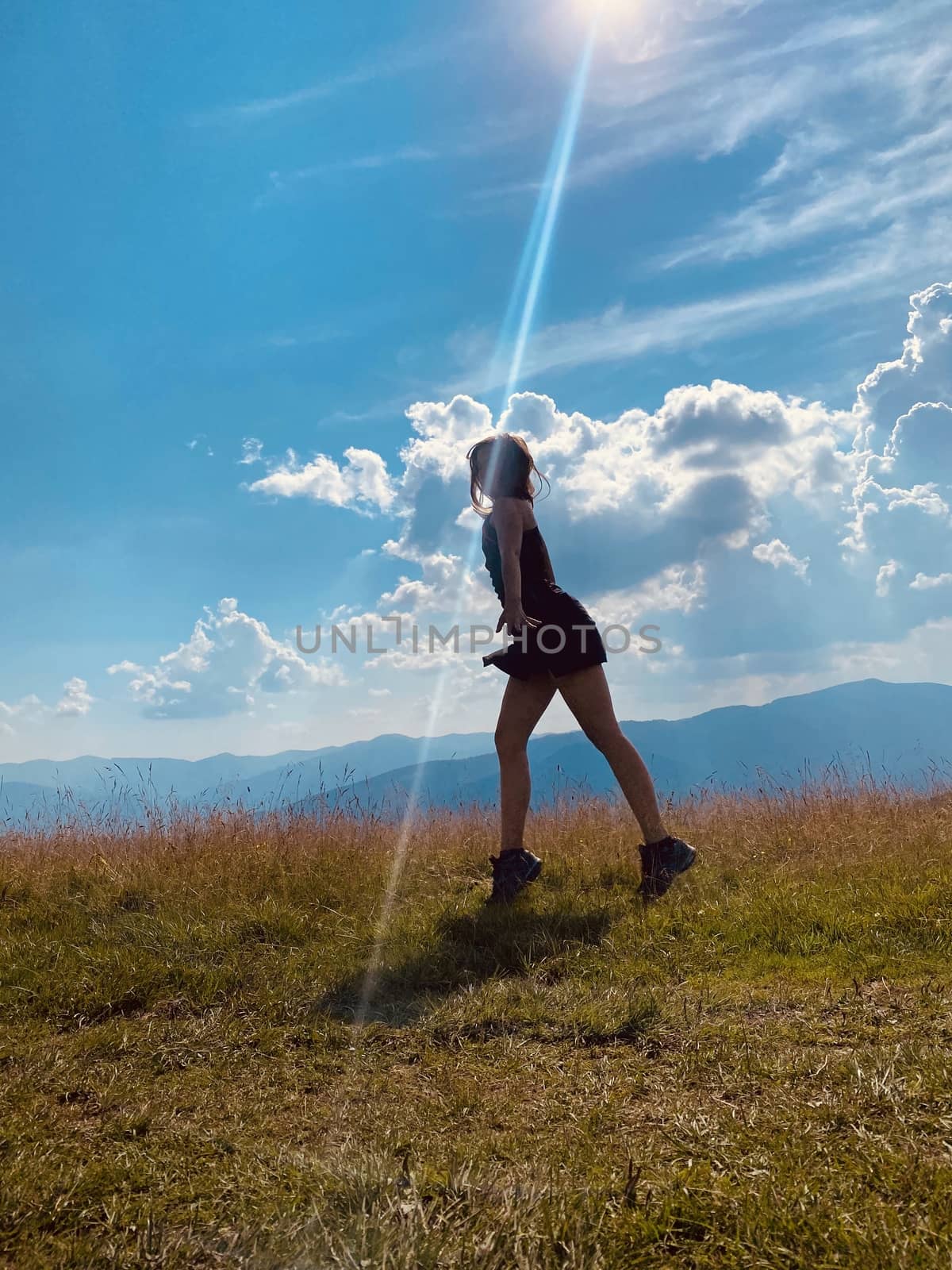 woman, jump, sky, happy, freedom, young, summer, people, grass, blue, jumping, nature, fun, field, joy, happiness, active, beautiful, green, beauty, person, lifestyle, energy, spring, outdoor