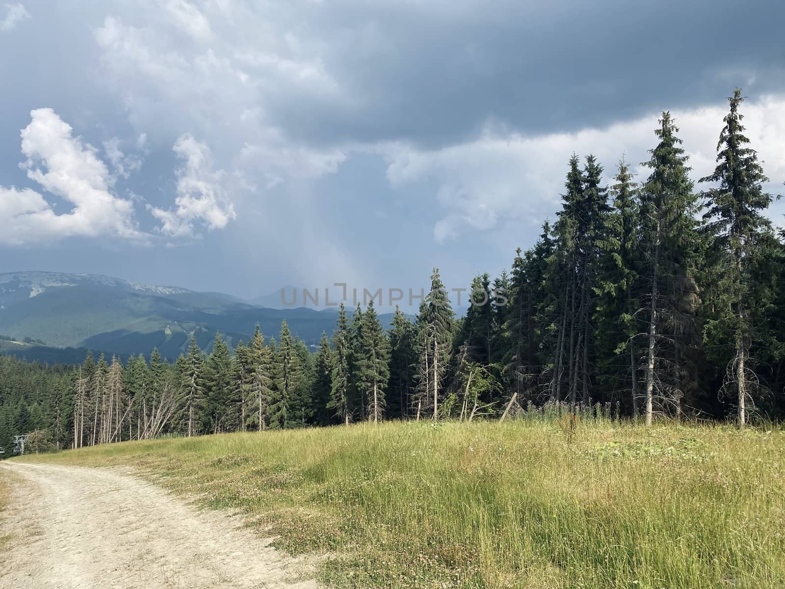 landscape with clouds in the mountains