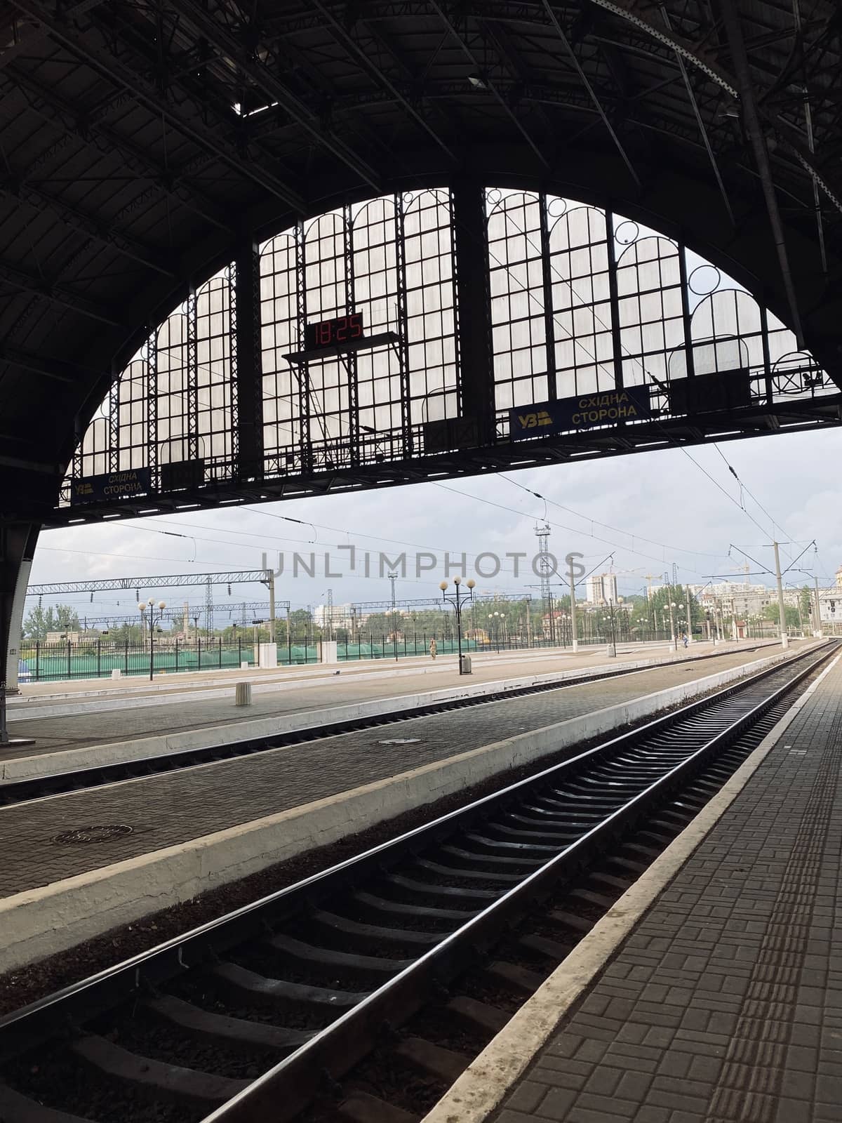 railway station platform in the morning