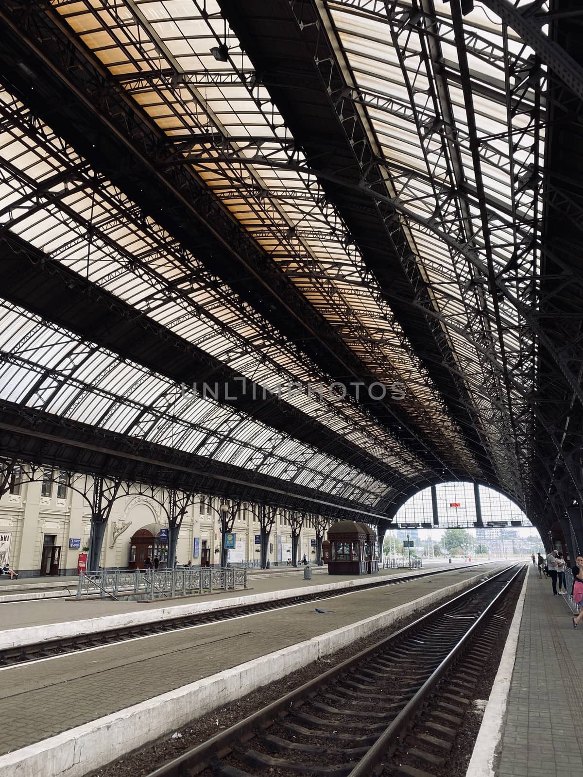 railway station platform in the morning by Boiko