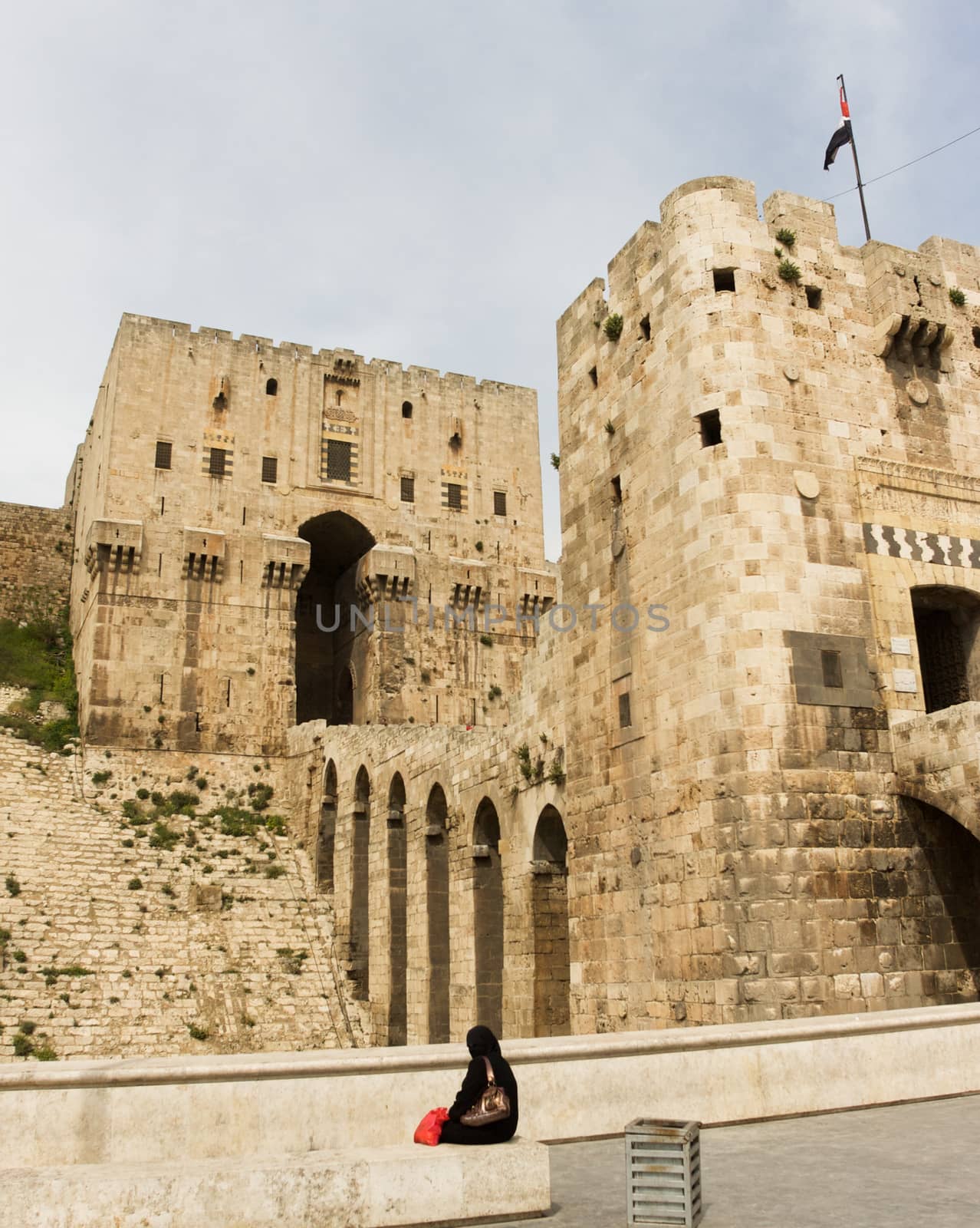 Before the war, The Citadel of Aleppo is a large medieval fortified palace in the centre of the old city of Aleppo, northern Syria