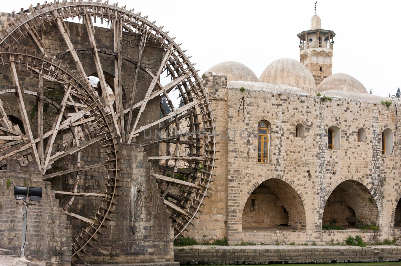 The Norias of Hama, Syria are ancient hydropowered machines used to lift water into a small aqueduct, along the Orontes River in the city of Hama, They are unique not only to Syria but probably the worldwide