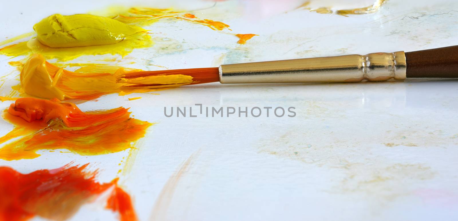 Colours and a paintbrush for drawing 10 by Visual-Content