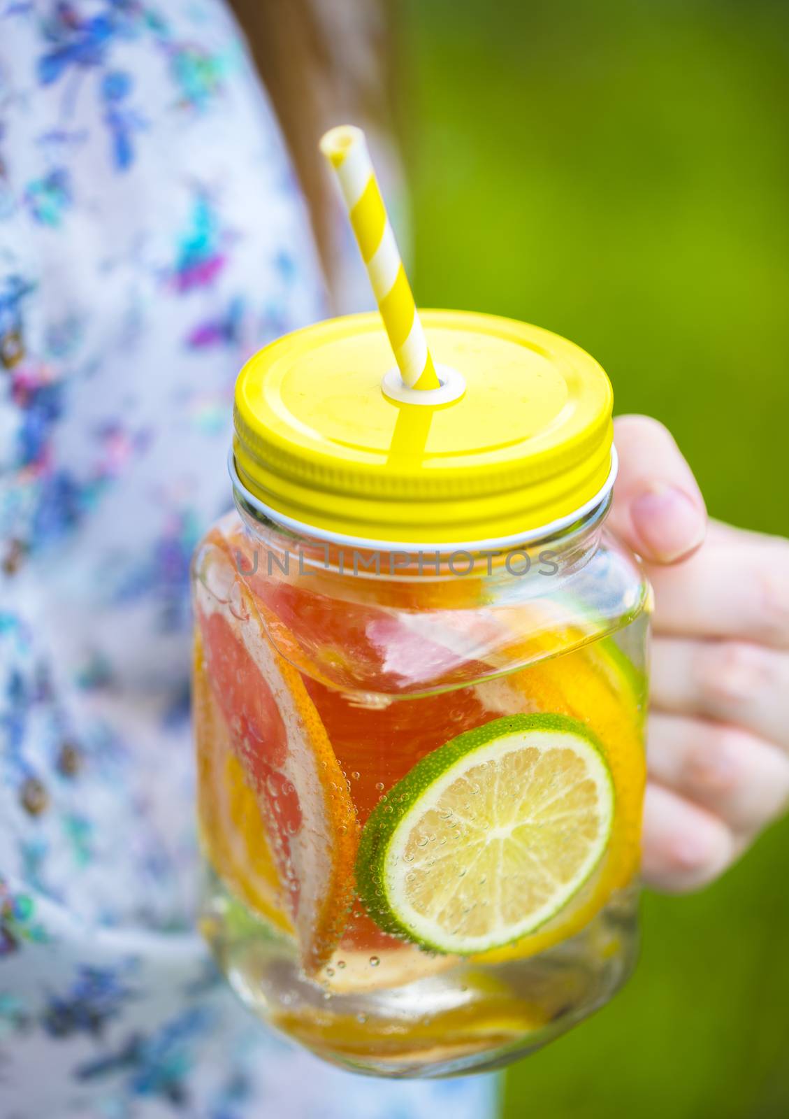 fruit lemonade in jar by Visual-Content