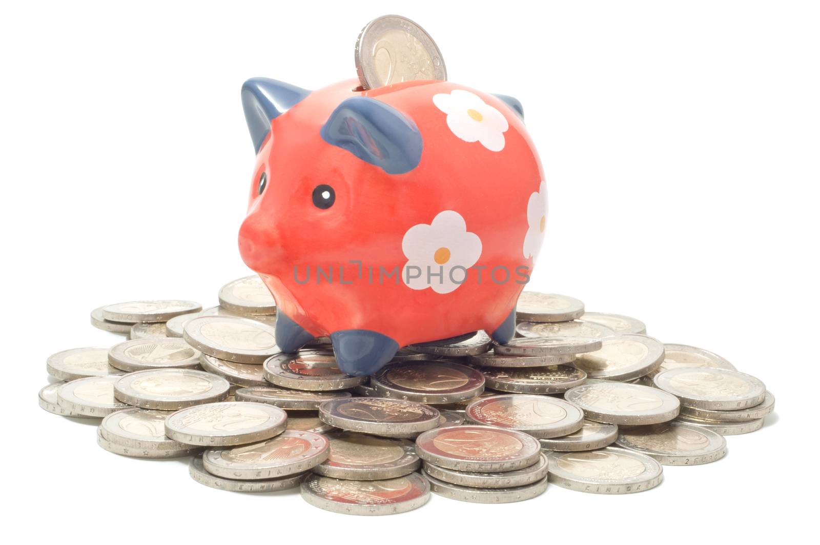 The coin box is isolated on a white background.