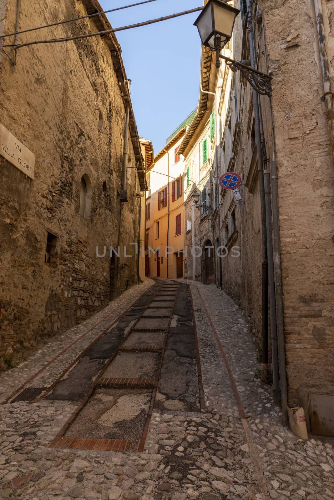 Collescipoli,Italy september 04 2020:architecture of alleys and buildings in the town of Collescipoli