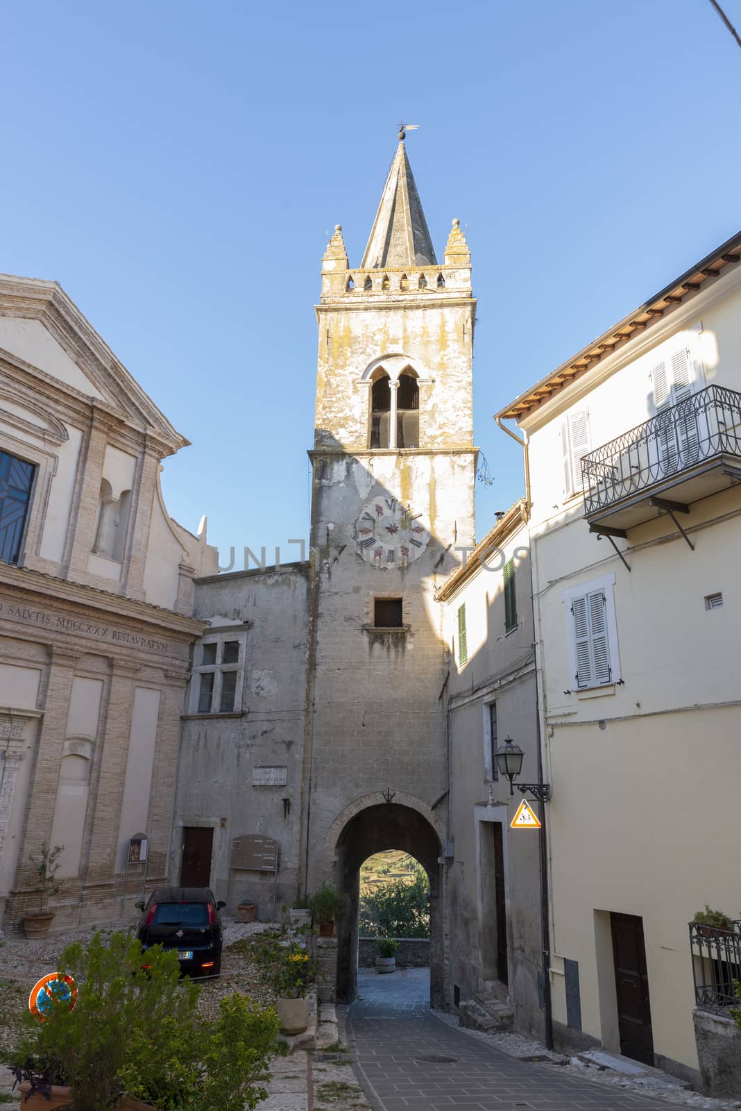 Collescipoli,Italy september 04 2020:collegiate church of Santa Maria Maggiore in the town of Collescipoli