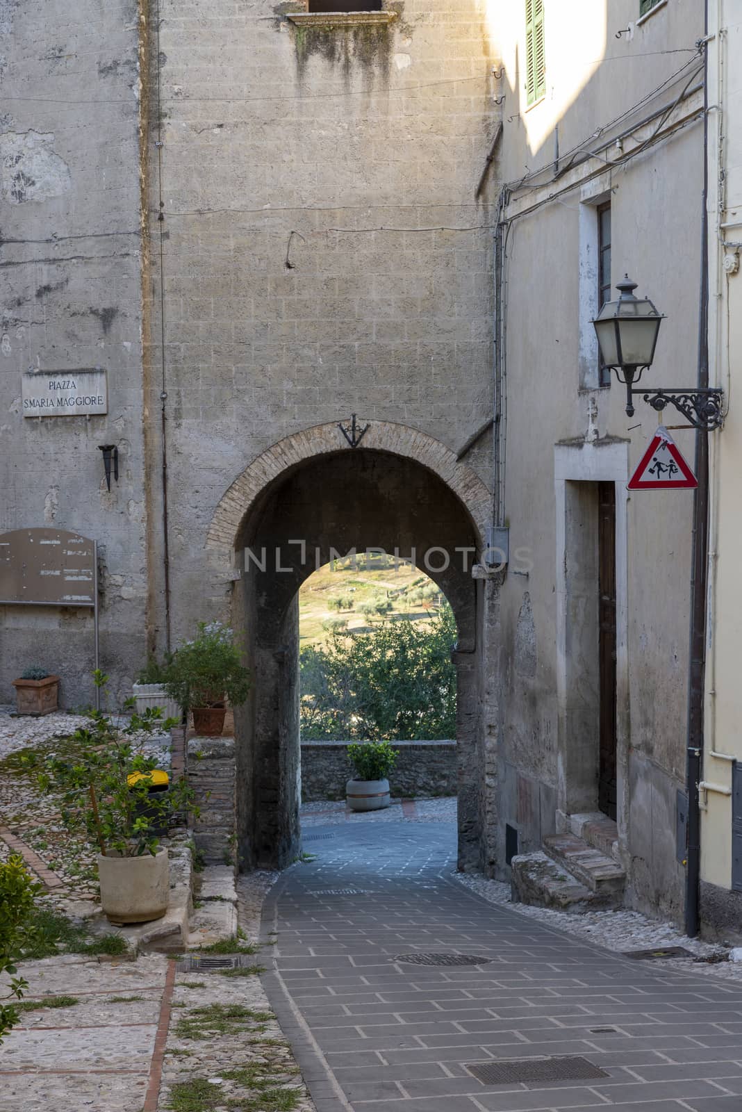 Collescipoli,Italy september 04 2020:one of the entrance doors to the town of Collescipoli