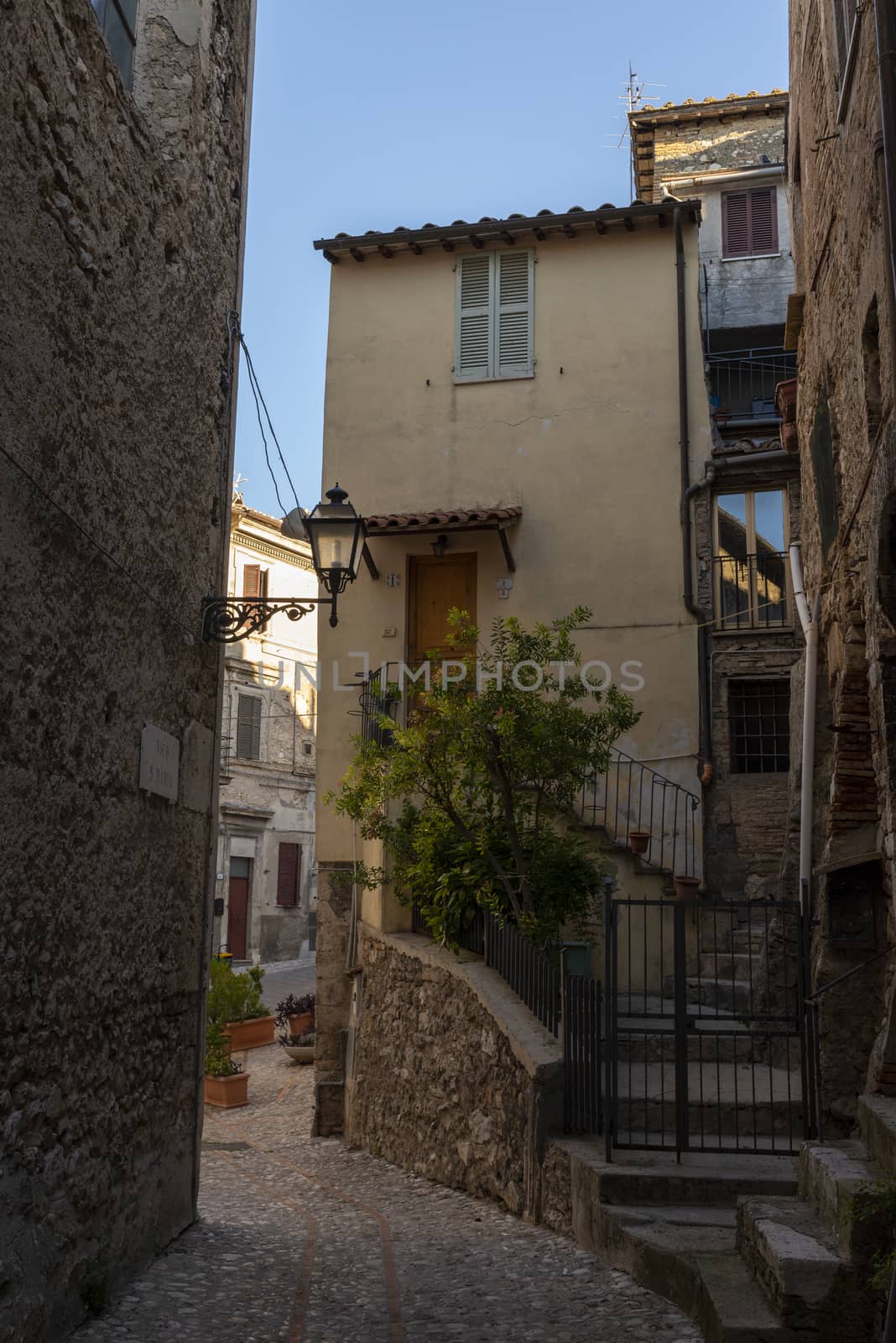 Collescipoli,Italy september 04 2020:architecture of alleys and buildings in the town of Collescipoli