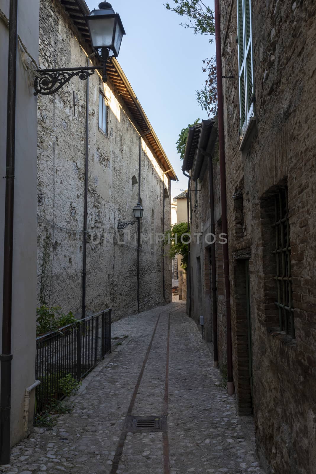 Collescipoli,Italy september 04 2020:architecture of alleys and buildings in the town of Collescipoli