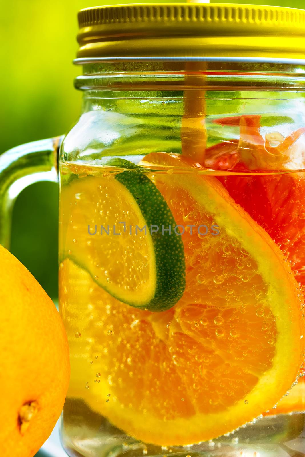 fruit lemonade in jar by Visual-Content