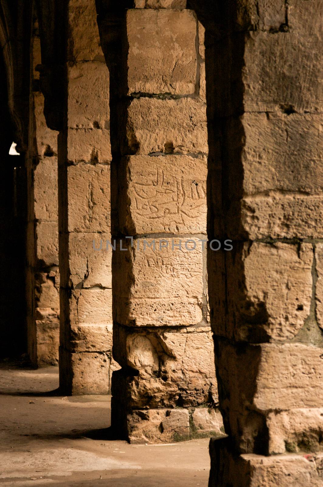 Crac de Chevalier Syria interior Christian Chapel converted into a Mosque with islamic minbar (pulpit) 2009 photographed before the war was built by the Hospitaller Order of Saint John of Jerusalem from 1142 to 1271 the best-preserved example of the Crusader castle. High quality photo