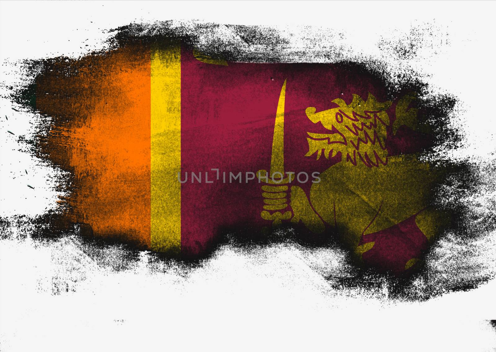 Sri Lanka flag painted with brush by tang90246