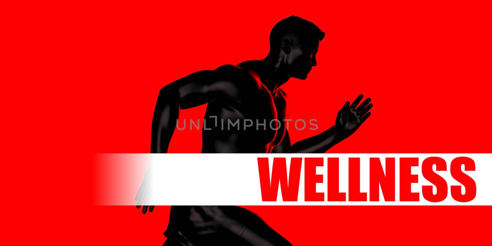 Wellness Concept with Fit Man Running Lifestyle
