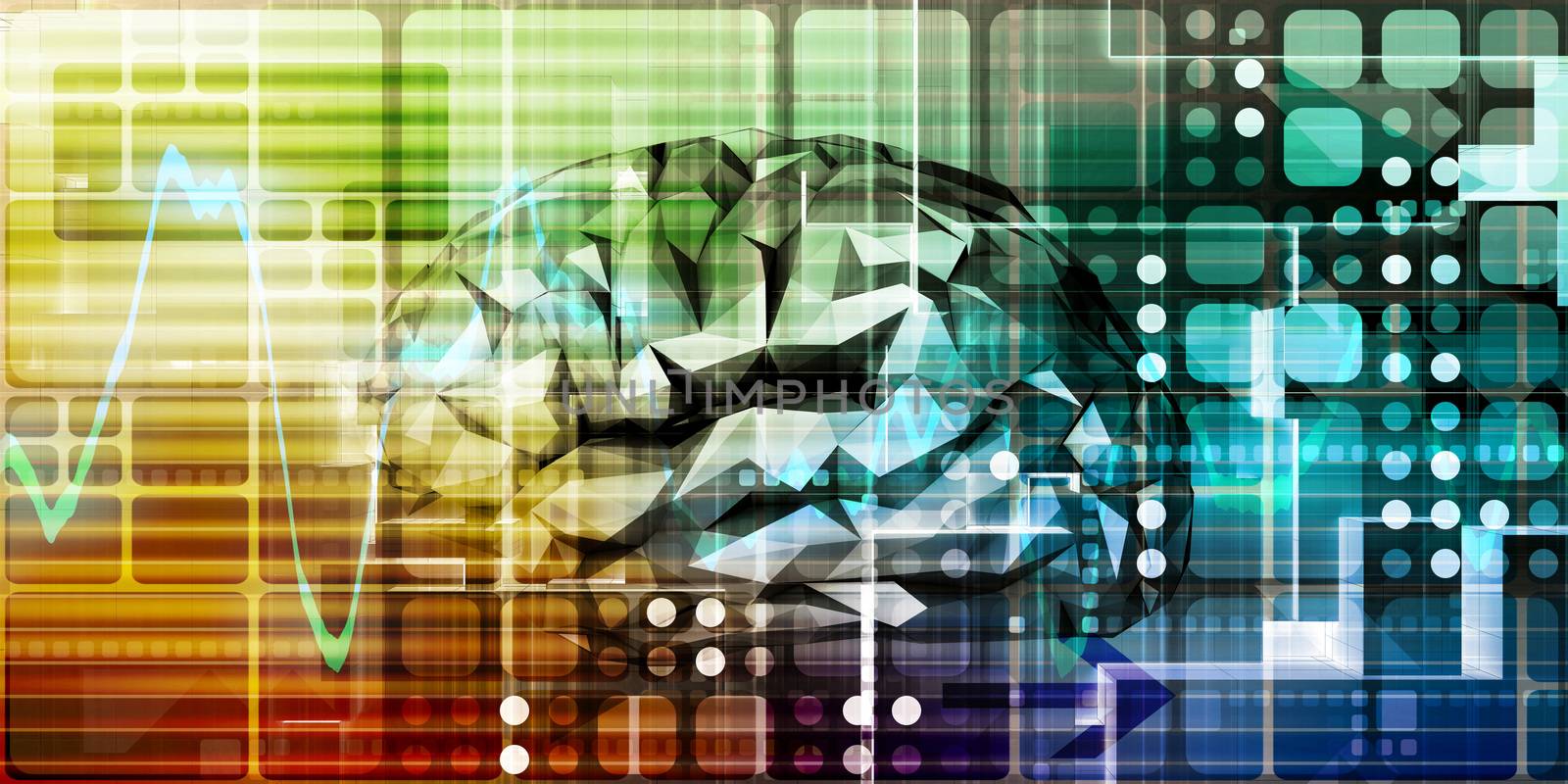 Brain Technology for Science Abstract Digital Background