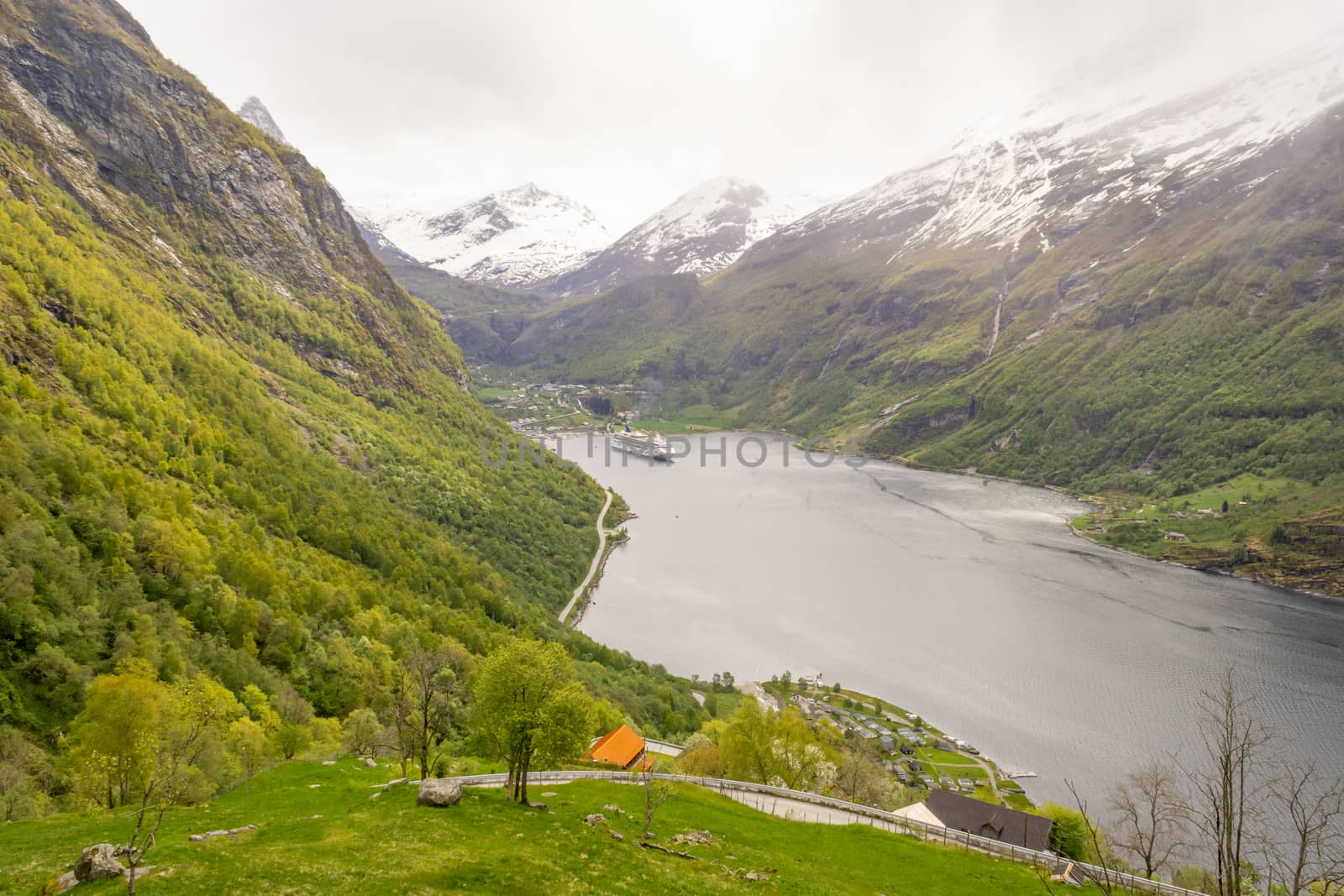 View on Geiranger Fjord in Norway. Landscape, nature, travel and tourism. by kb79