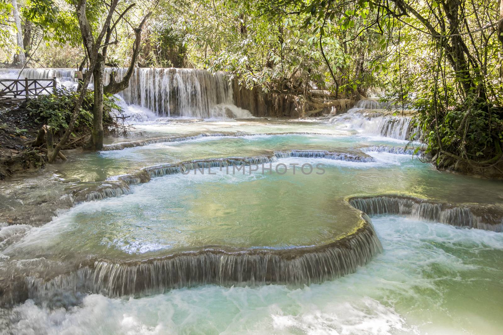 Most beautiful waterfalls on earth. Kuang Si waterfalls, Luang Prabang, Laos.