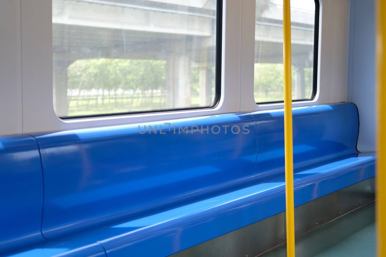 passenger chair seat in electric train. public transportation