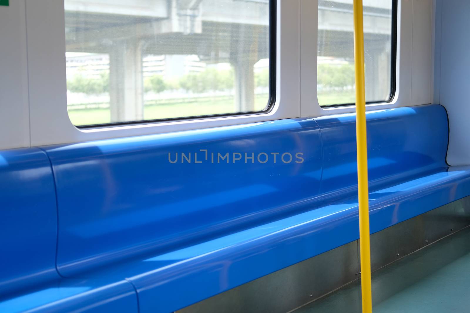 passenger chair seat in electric train. public transportation