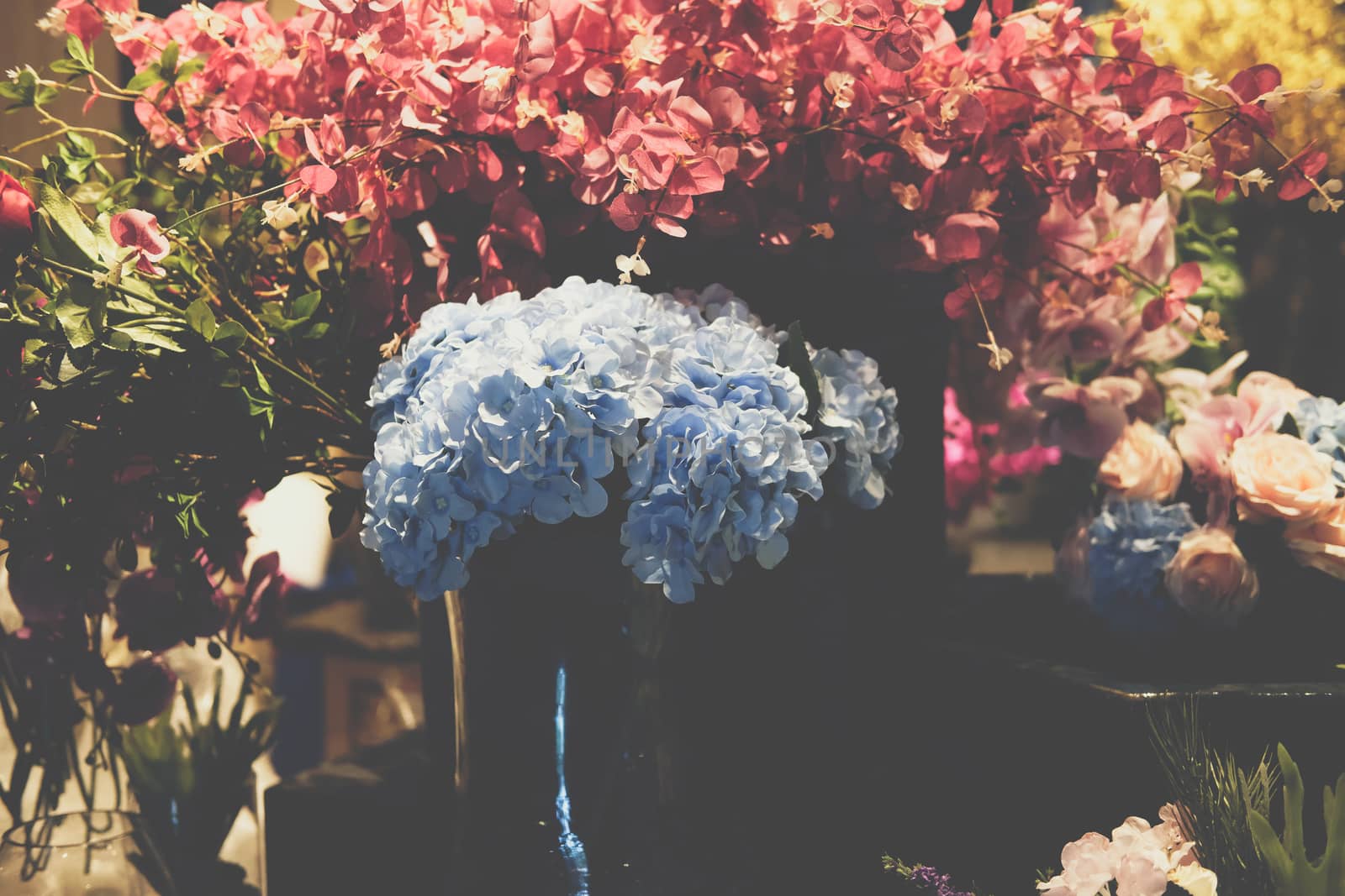flower bunch bouquet decorating in flower shop. small business delivery service
