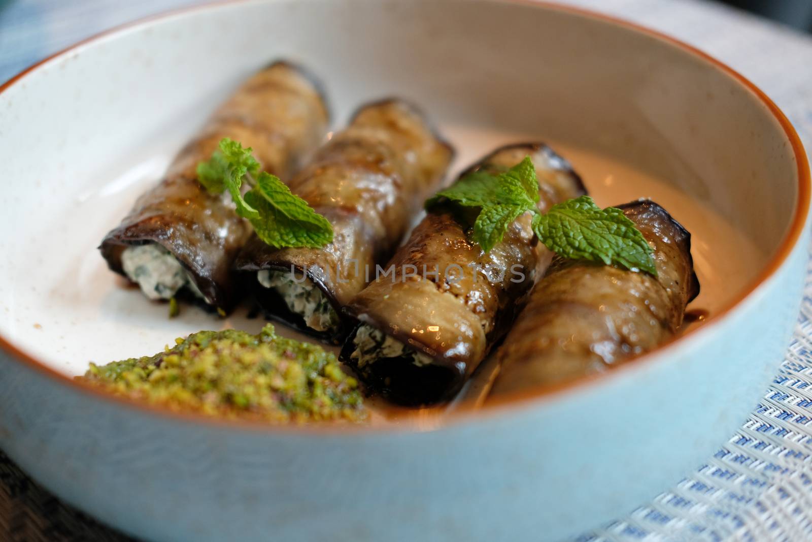 roasted eggplant cannelloni. vegan vegetarian ketogenic appetizer food