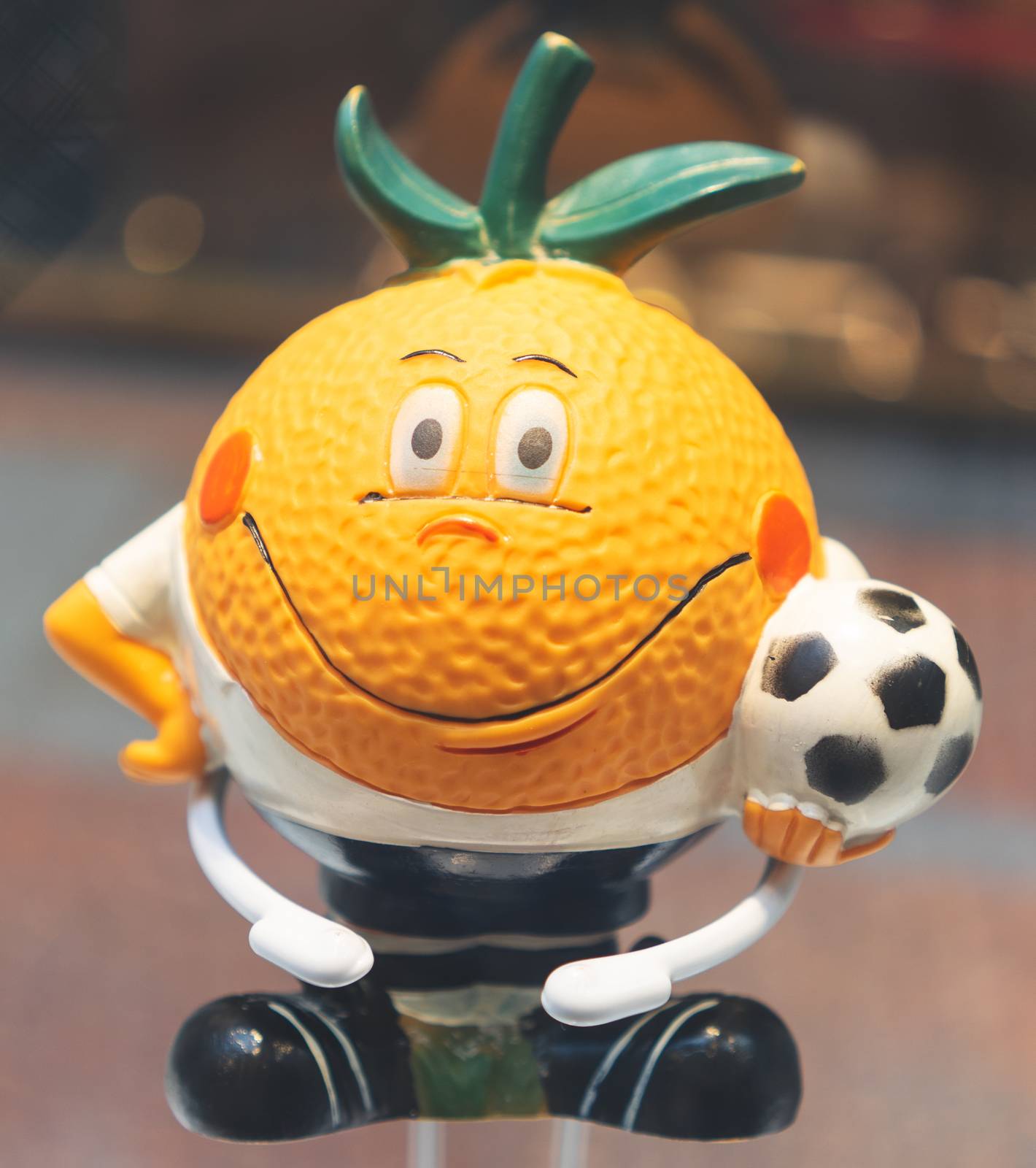 July 7, 2018, Moscow, Russia Official mascot FIFA World Cup 1982 in Spain  an orange Naranjito.