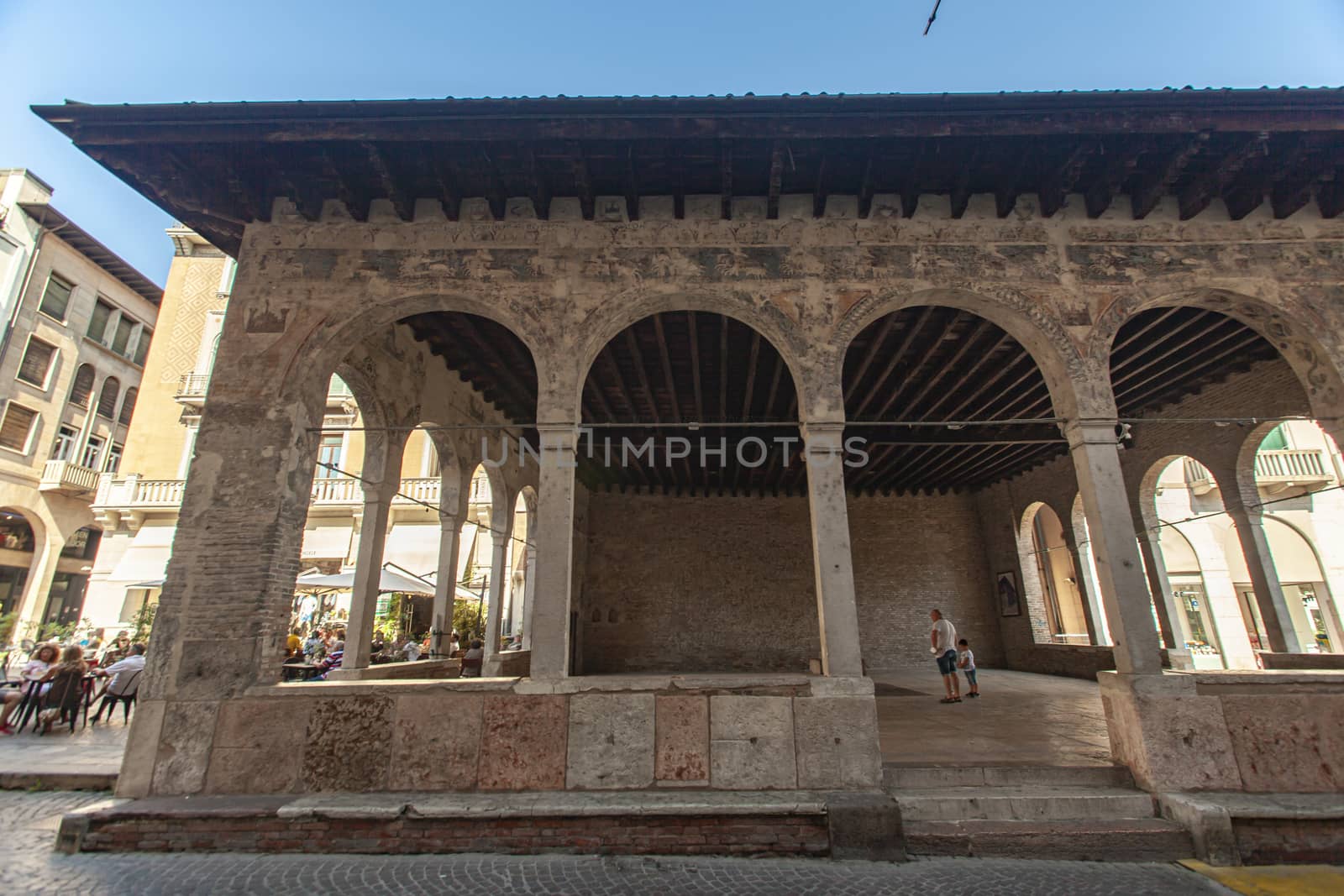 TREVISO, ITALY 13 AUGUST 2020: Loggia dei Cavalieri in Treviso, a famous building in the historical city centerTREVISO, ITALY 13 AUGUST 2020: Loggia dei Cavalieri in Treviso, a famous building in the historical city center
