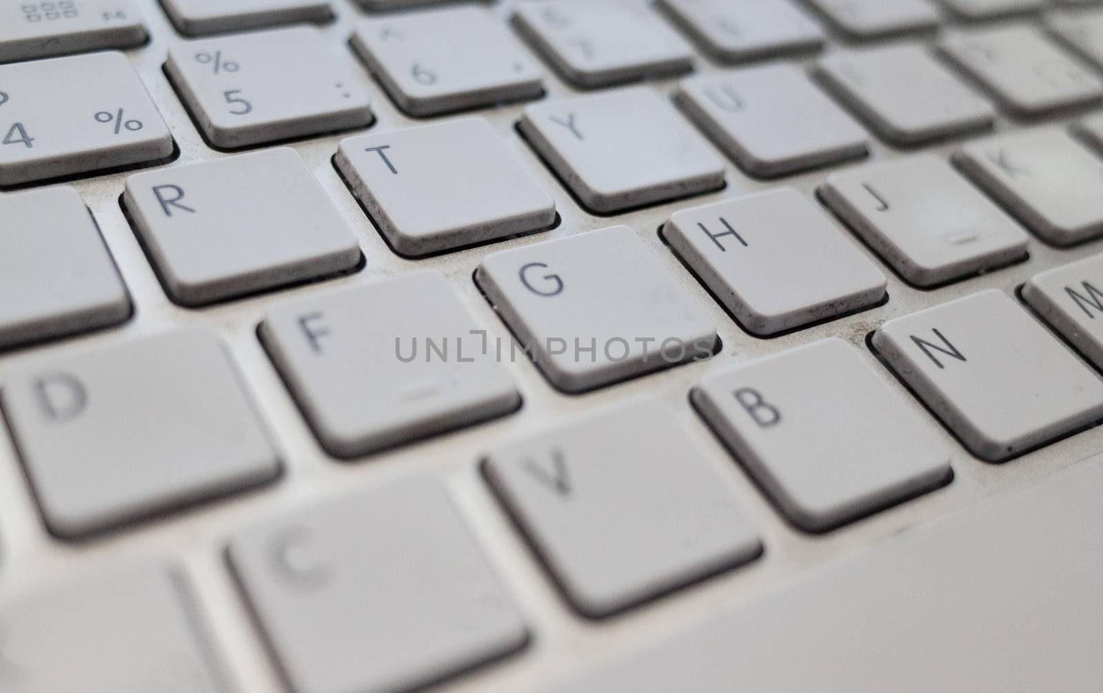 white computer keyboard closeup