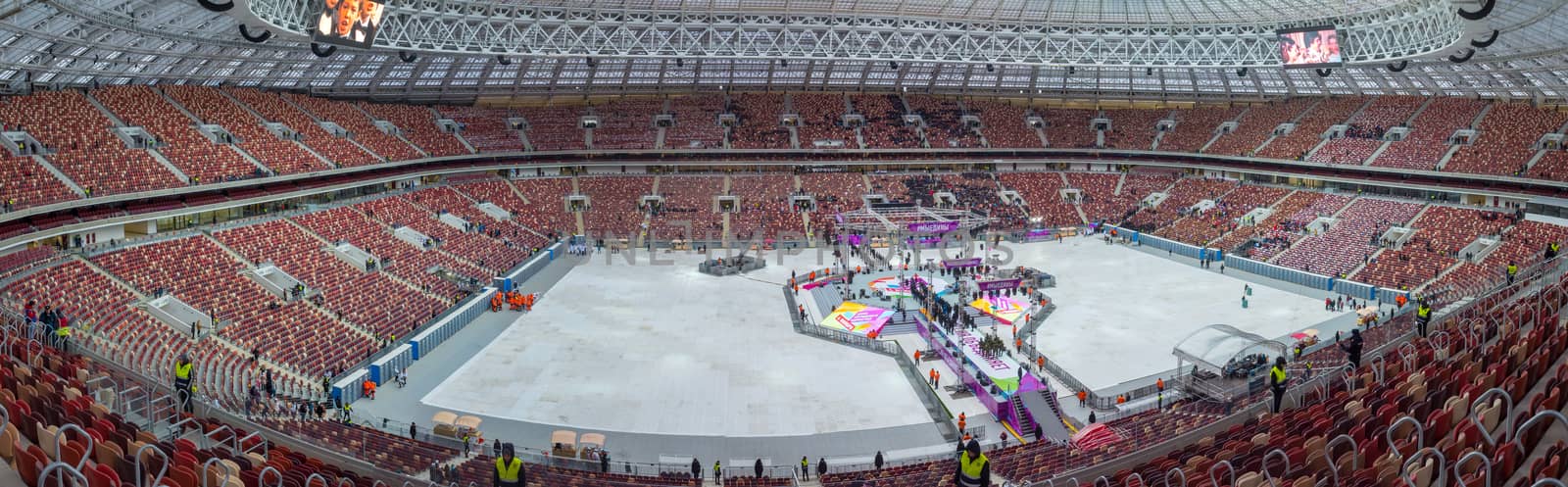 November 4, 2017 Moscow, Russia. The stands of the Luzhniki stadium in Moscow, where the matches of the 2018 FIFA World Cup will be held